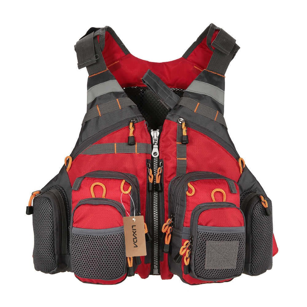 Lixada udendørs fluefiskervest liv superior 209lb leje redningsvest vest fleecet vest flydende til pesca