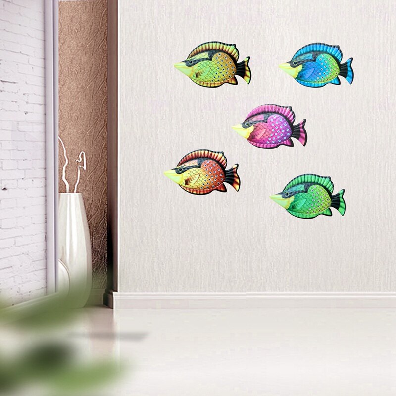 Metal Fish Wall Art For Home And Garden Decoration Outdoor Animales Jardin Colour Glass Statues Sculptures