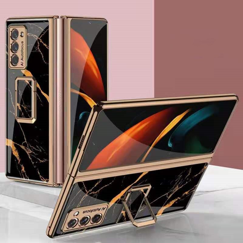 Szklany futerał na palec do Samsung Galaxy Z Fold 2 5G pokrowiec na ramkę uchwyt na twardą osłonę ochronną do Galaxy Z Fold2 5G: 5