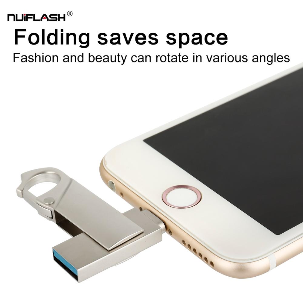 Unidad Flash USB 128 de Metal, Pen Drive OTG de 2,0 GB, 32GB, 64GB, memoria para iphone/ipad/Lightning/ios/USB
