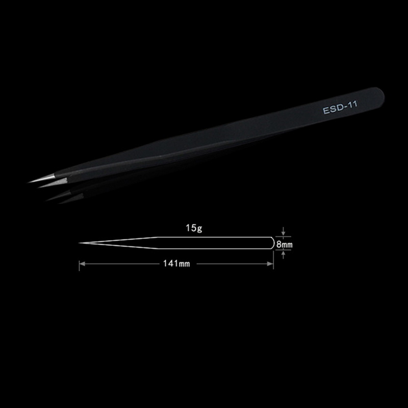 Urijk 6/10Pcs Tweezers Tools Kit ESD Precision Antistatic Tip Curved Straight Stainless Steel Tweezers Nipper Repair Tool