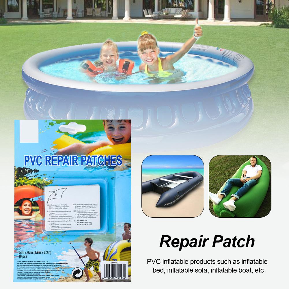 Parche adhesivo de reparación especial para piscina, parche adhesivo de reparación para barcos inflables de PVC, accesorios para piscinas, 10 Uds.