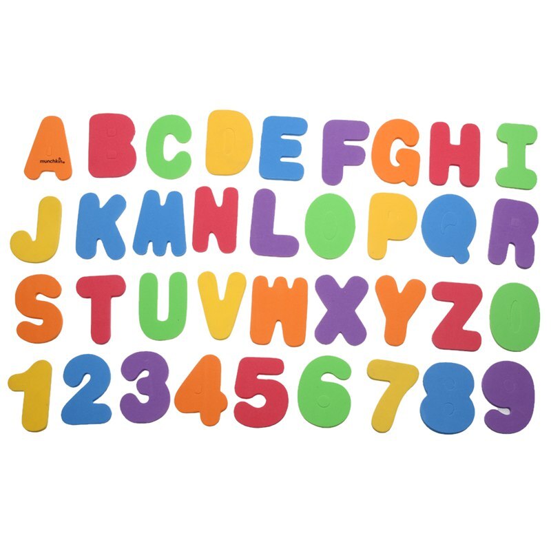 36pcs/lot Kids Floating Bath Letters Numbers Sticker Children Bathroom Educational Toys Colorful Baby Bathing Early Learning Toy: Default Title