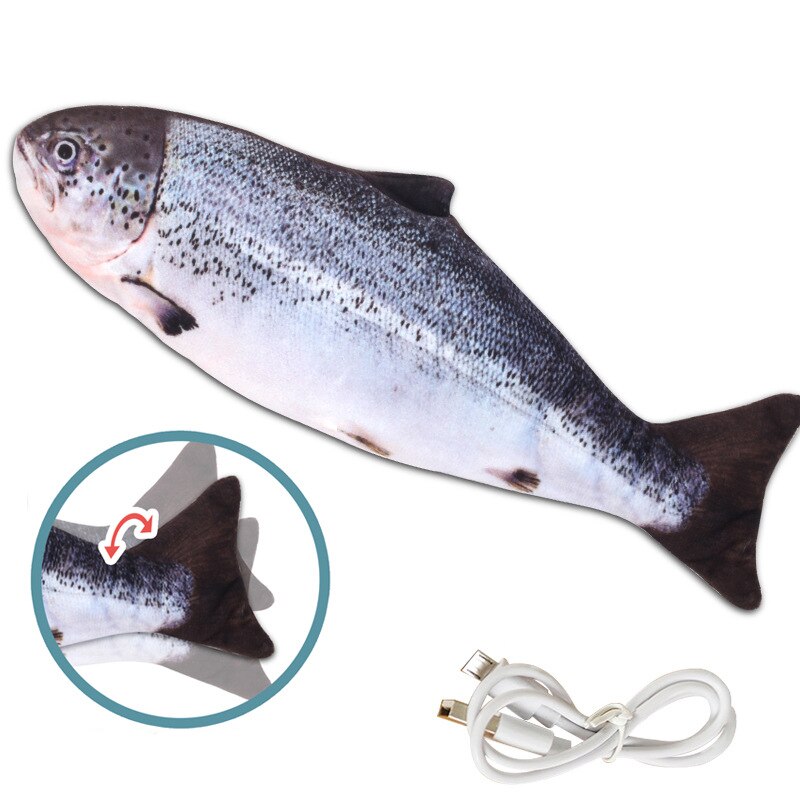 Gato-Pez de imitación eléctrico con carga USB para niños, juguete de baile con carga USB para perros, gatos y perros: Fish 5