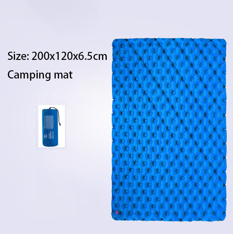 Rooxin Ultralight Camping Mat Inflatable Mattress 2 People Sleeping Pad Waterproof Pad Thickened Camping Mat Air Inflatable bag: Blue