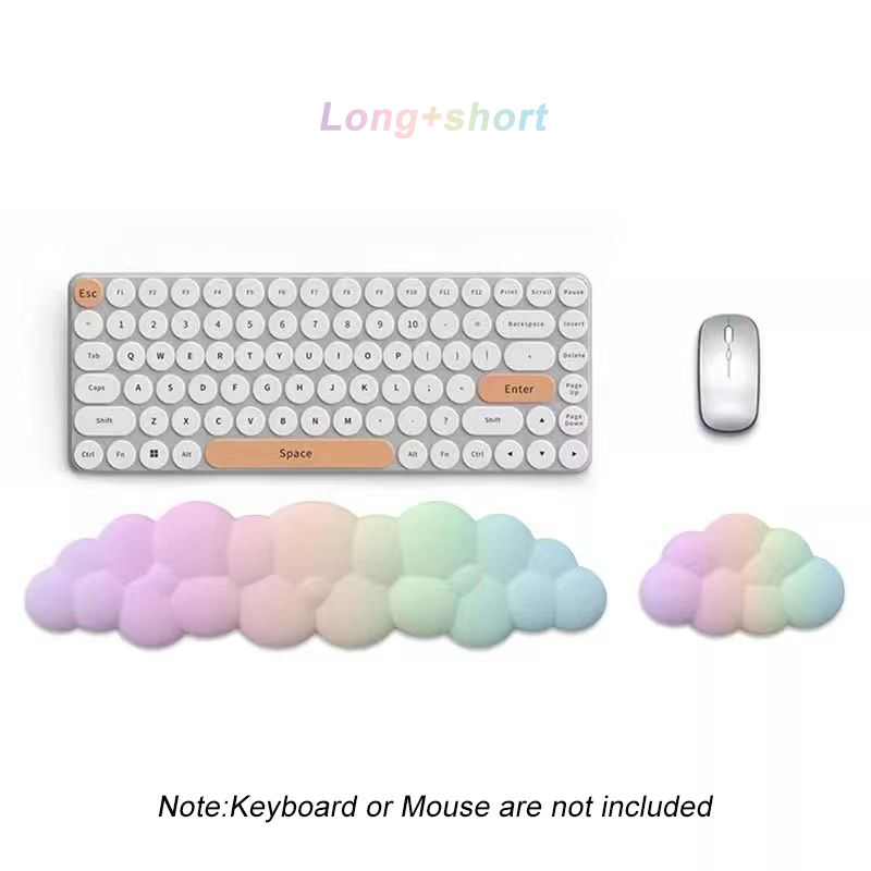 Cloud Keyboard Wrist Rest Mouse Pad Wrist Support Keyboard Set with Ergonomic Memory Foam Anti-Slip Base for Home Office Laptop: YELLOW