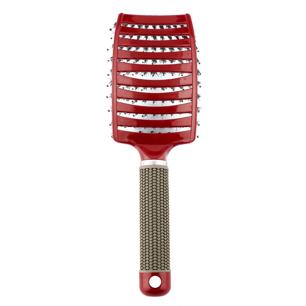 Vrouwen Haar Hoofdhuid Massage Kam Varkenshaar En Nylon Haarborstel Natte Krullend Ontwarren Haar Borstel Voor Salon Kappers Styling Tools: 2