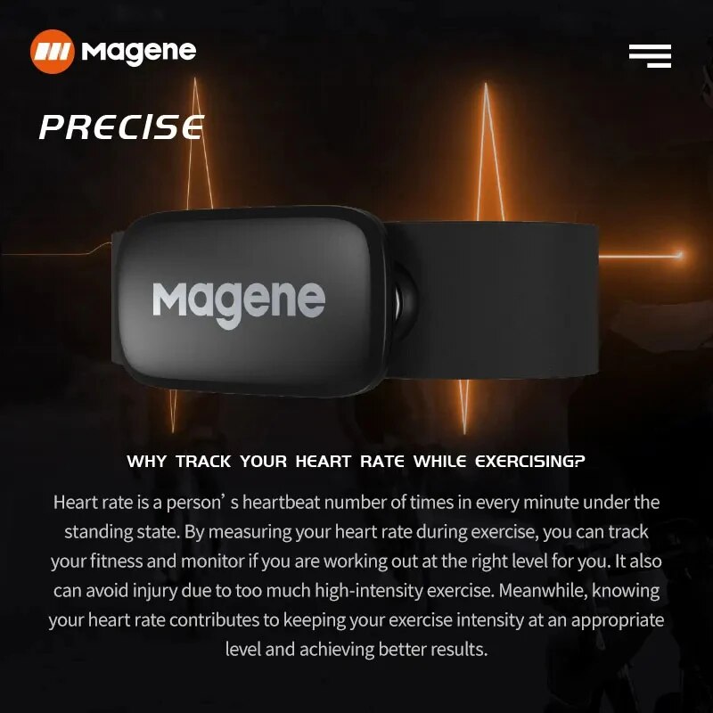 Magene-H303 H64 Monitor de Freqüência Cardíaca, Sensor Mover, Dupla ANT, Bluetooth, Correia Peito, Computador de ciclismo, Bicicleta, Wahoo, Garmin, Esportes