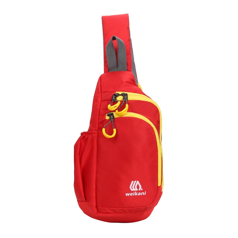 Waterproof Outdoor Adjustable Running Shoulder Bag,Wear-resisting Portable Cycling Chest Bag,Unisex Ultralight Marathon Bag: Red Color