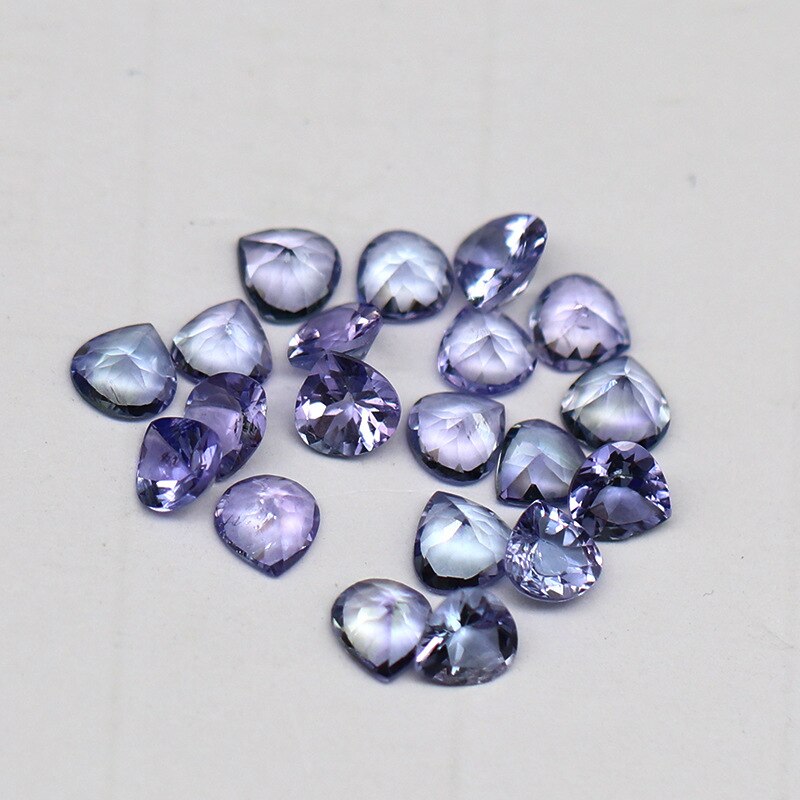 Shipei 1 Pcs 4*4 Mm Liefde Hart Natuurlijke Blauw Paars Tanzanite Losse Edelsteen Diy Decoratie Sieraden Accessoires