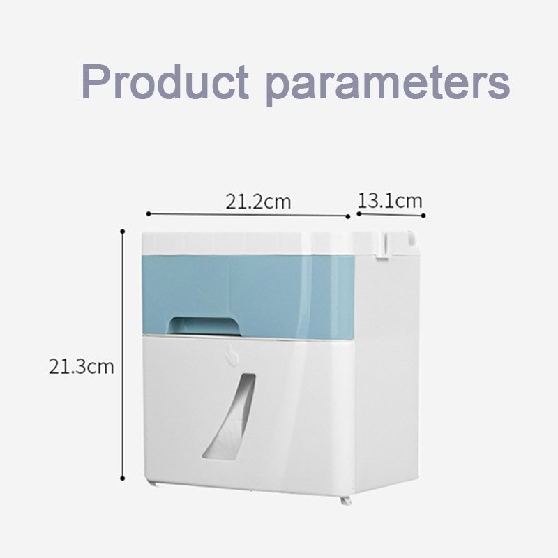 Bathroom Waterproof Tissue Box Plastic Toilet Roll Paper Holder Drawer Storage Box Double Layer Dispens Wall Mounted Paper