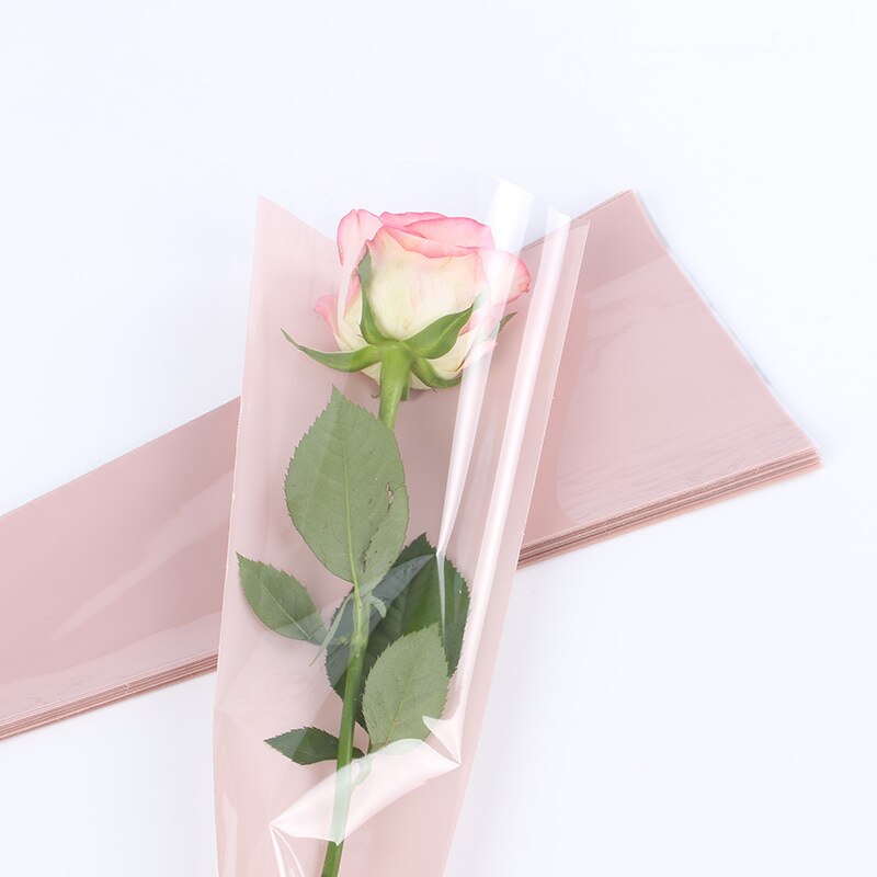 50 Pcs 45 Cm Bloemist Plastic Bloem Verpakking Zakken Enkele Rose Tassen Bloemen Inpakpapier Valentijnsdag Rozen Zak