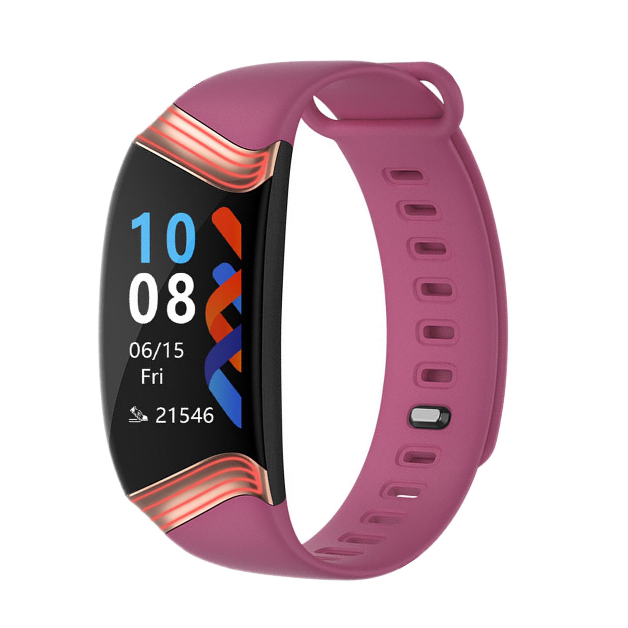 E20 SmartWatch LED Colorful Lighting IP67 Waterproof Night Run Bracelet 24 Hour Heart Rate Blood Oxygen for Android IOS PK M3 M5: red gold