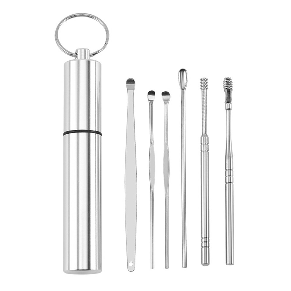 6PCS Ear Cleaner Wax Removal Tool Earpick Sticks Earwax Remover Curette Ear Pick Cleaning Ear Cleanser Spoon Health Care Earpick: 09