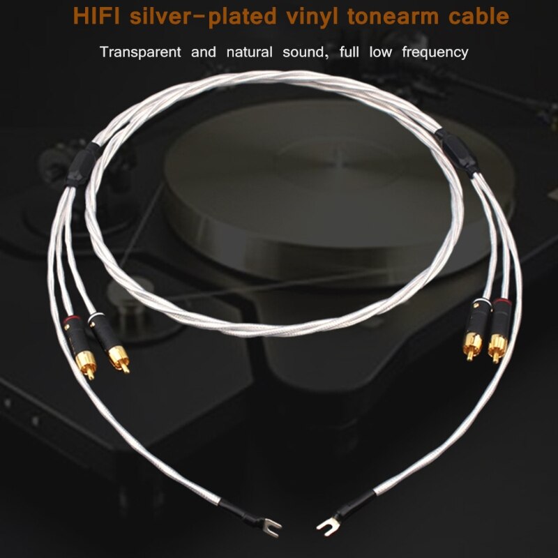 Koorts Grade Zwarte Lijm Lp Ptfe Geïsoleerde Verzilverd Cable Fonograaf Audiokabel Aardedraad