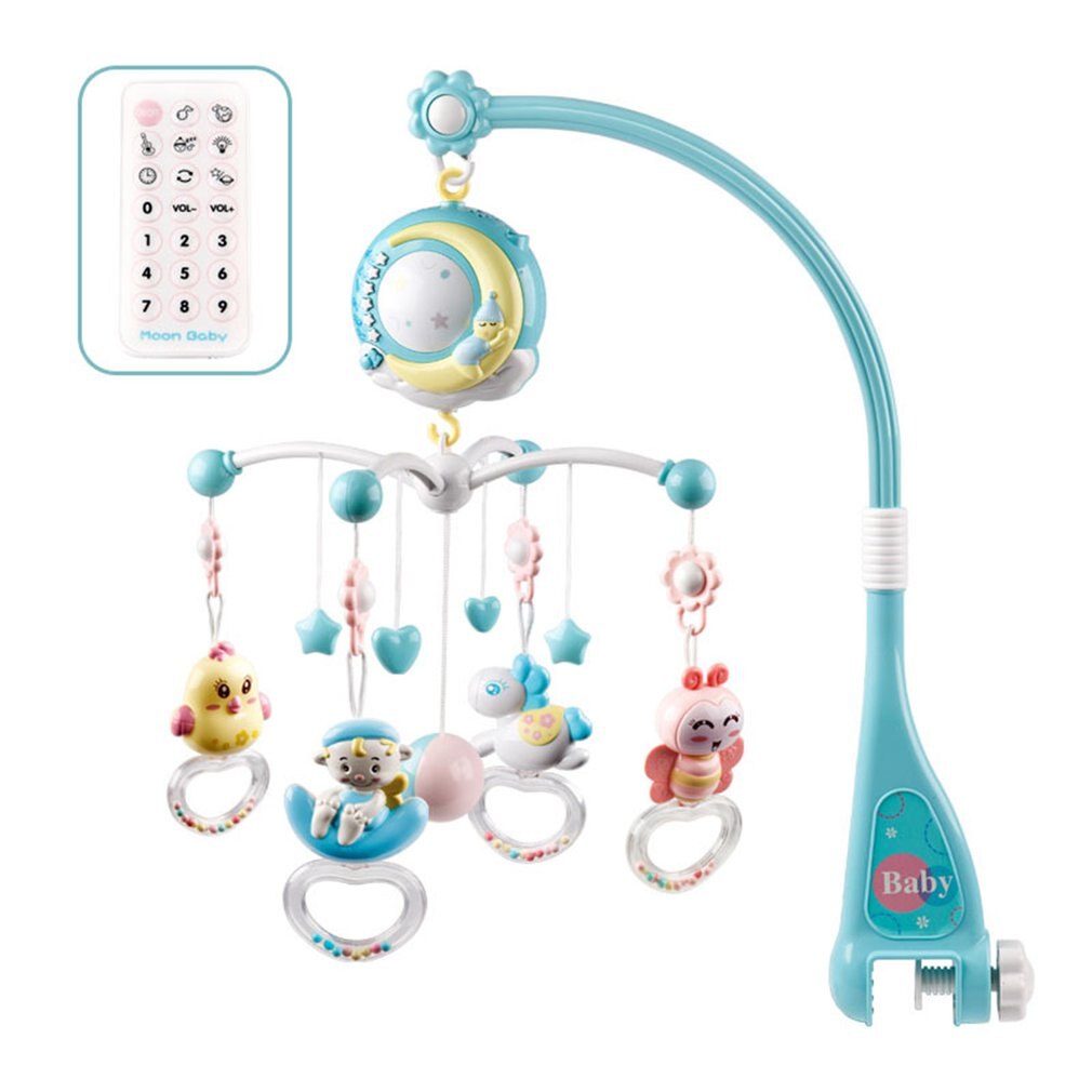 Del bambino Sonagli Presepe Cellulari Titolare del Giocattolo Rotante Letto mobile Campana Musicale Scatola Proiezione 0-18 Mesi Appena nato infantile Del bambino ragazzo Giocattoli: blu