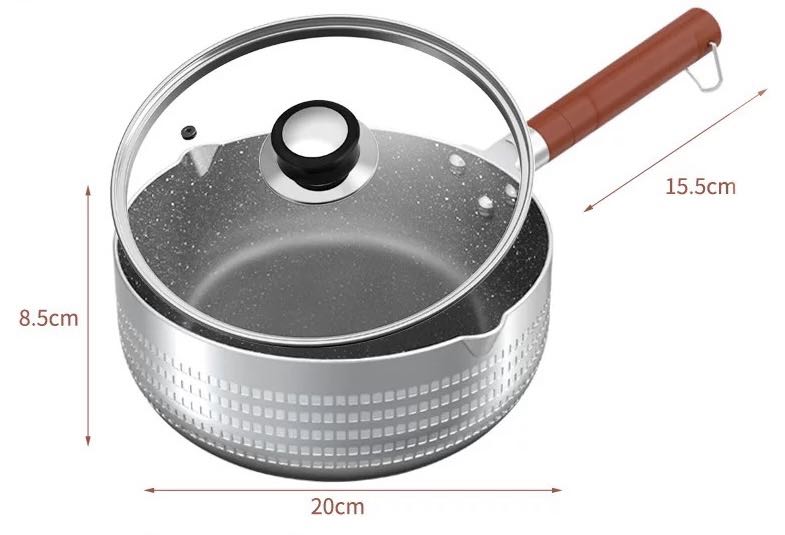 Japanse Stijl Sneeuw Pan Kleine Pot Huishoudelijke Gasfornuis Koken Noodle Soep Instant Noodle Pot Hete Melk Pot Non-Stick Bloempot: Color4