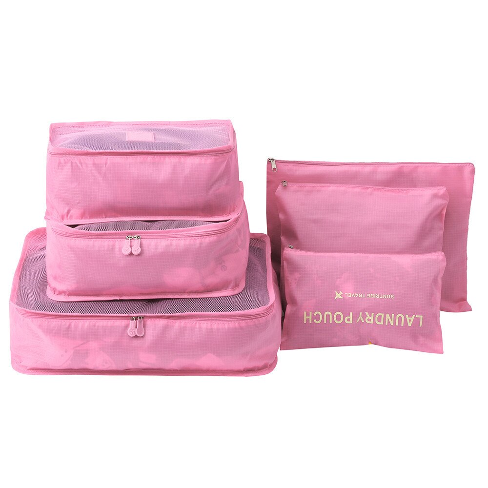 6pcs Waterproof Travel Storage Bag Clothes Packing Cube Luggage Organizer Sets Nylon Home Storage Travel Bags
