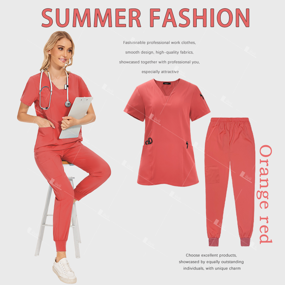 Uniformes quirúrgicos para mujer, conjunto exfoliante médico para enfermera, salón de belleza, ropa de trabajo, top, pantalones, Spa, médico, traje clínico de enfermería: M / Gris