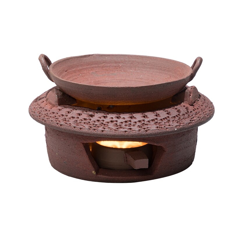 Estufa de té Vintage hecha a mano, accesorios creativos de arena de barro rojo, juego de té chino de Kung Fu, calentador de velas, decoración artesanal
