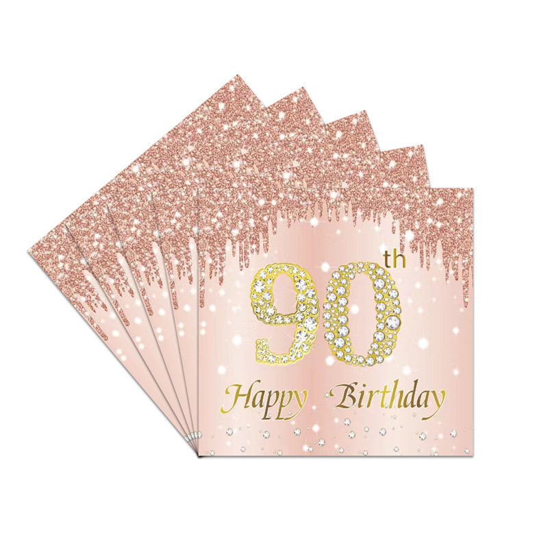 20Pcs Birthday Napkins 18th 30th 40th 50th 60th Rose Gold Pink Birthday Women Paper Tissues Birthday Party Anniversary Decorat: DARK GRAY