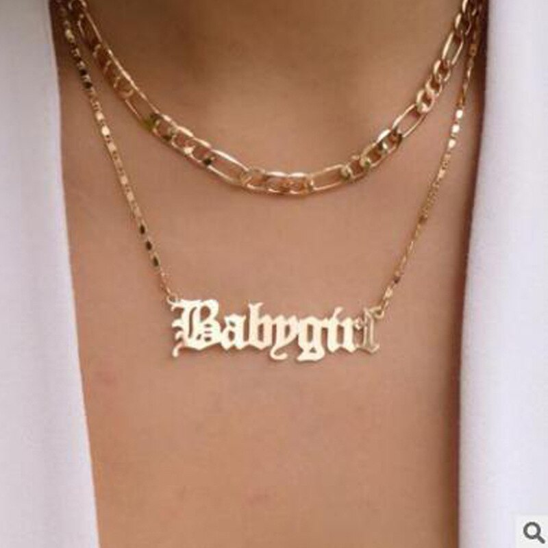 Gothic Punk Metal Multi Layer Dikke Ketting Choker Ketting Voor Vrouwen Mannen Gold Streetwear Sieraden Vrouwelijke Chocker Collier: OV5043851