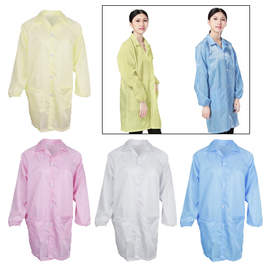 Anti-Statische Staubdicht Labor Jacke Mantel Frauen Kleidung Kleid Arbeitskleidung