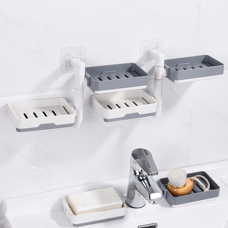 Zeepbakje Voor Badkamer Douche Zeephouder Wall Mounted Keuken Plank Organizer Producten Moderne Inrichting Zonder Boren