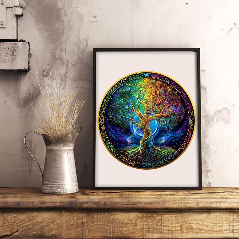 Holzpuzzle Baum des Lebens Geschenkbox Exquisites Unregelmäßiges Tierformpuzzle Weihnachten personalisiertes Senior einzigartiges Famil