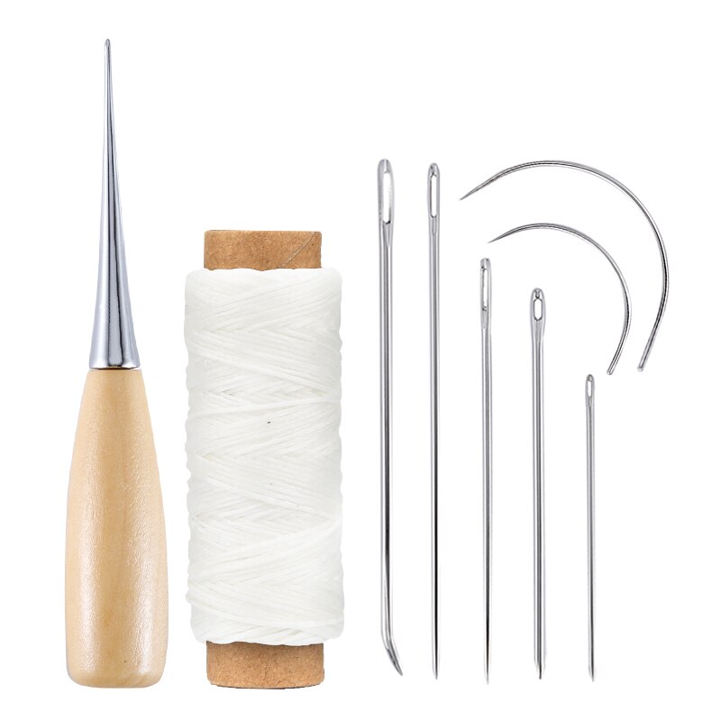 LMDZ-Kit de costura de cuero con hilo encerado, aguja para cuero, herramientas de trabajo, dedal, Zapatero, reparación de lona: Type 5
