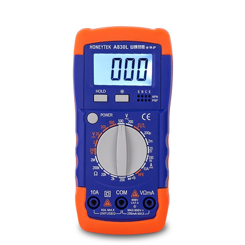 MiNi Digital Multimeter Tester AC DC Voltmeter AC Ammeter Frequency Resistance LED Measure With Stand LCD Backlight With Probes