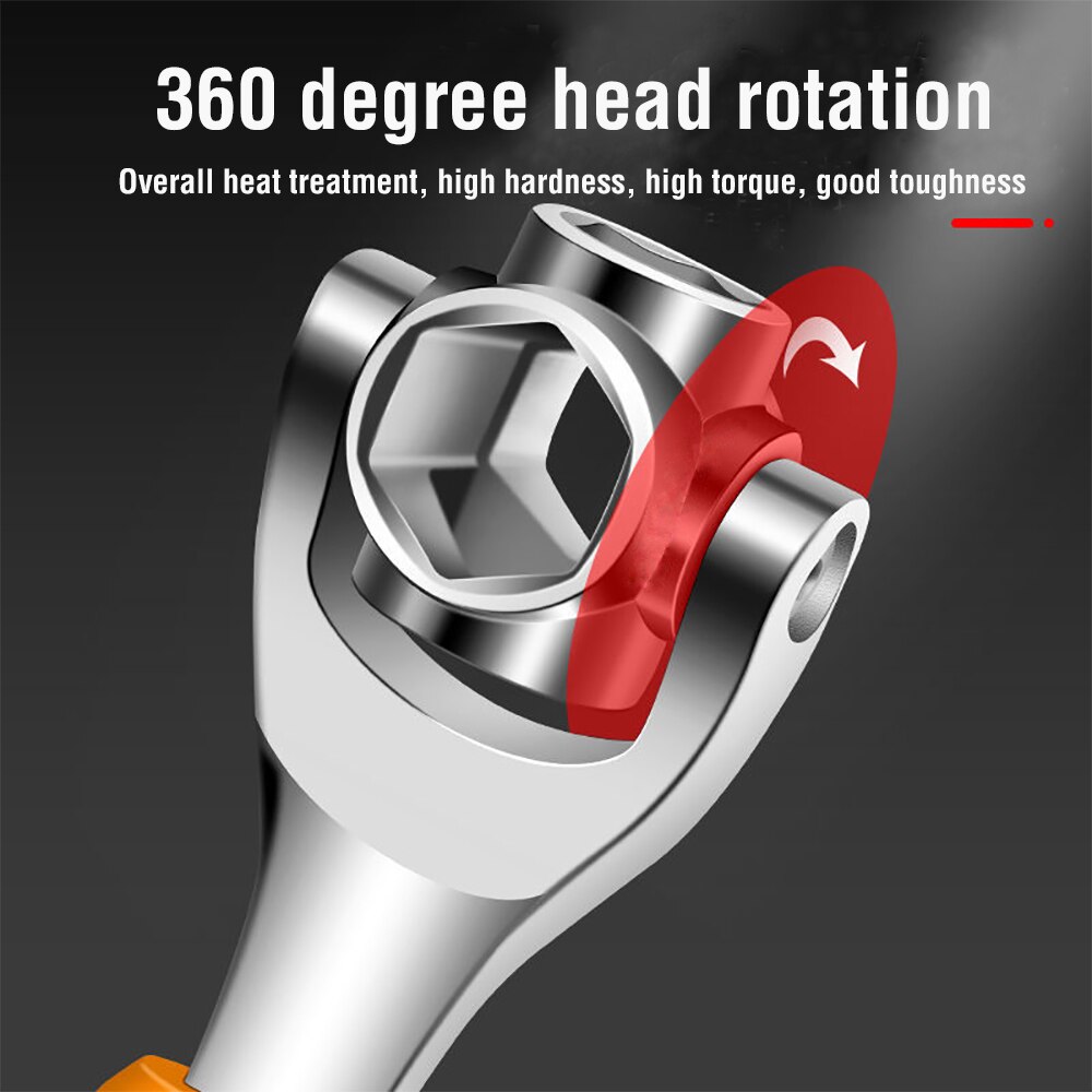 52 In 1 Socket Wrench Rotary Spanner Work with Spline Bolts 360 Degree Rotation Spanner Universal Furniture Car Repair Hand Tool