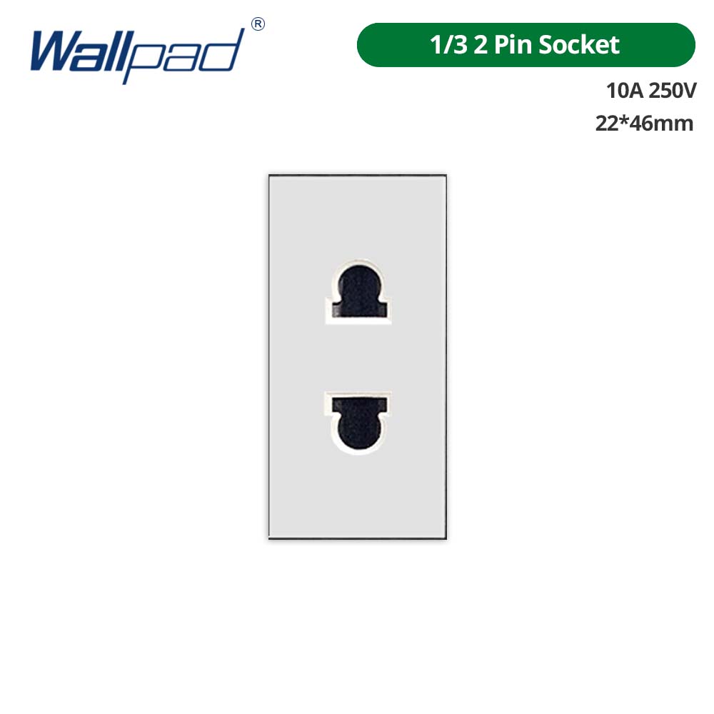 Wallpad DIY White Tempered Glass Panel Wall Light Switch EU UK Italian Brazil Socket Free Combination 118*75mm Module Frame Only: Gold