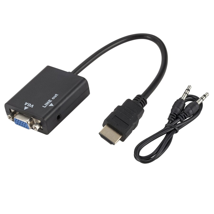 HDMI to VGA Adapter Cable Male To Female HDMI TO VGA Converter Adapter 1080P Digital to Analog Video Audio For Tablet