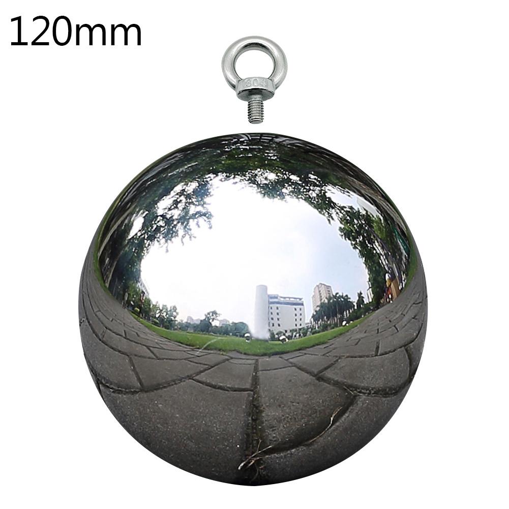 Bola hueca de titanio de acero inoxidable 304, decoración sin costuras para el hogar y el jardín, Bola de espejo, esfera de decoración para el jardín: Blanco