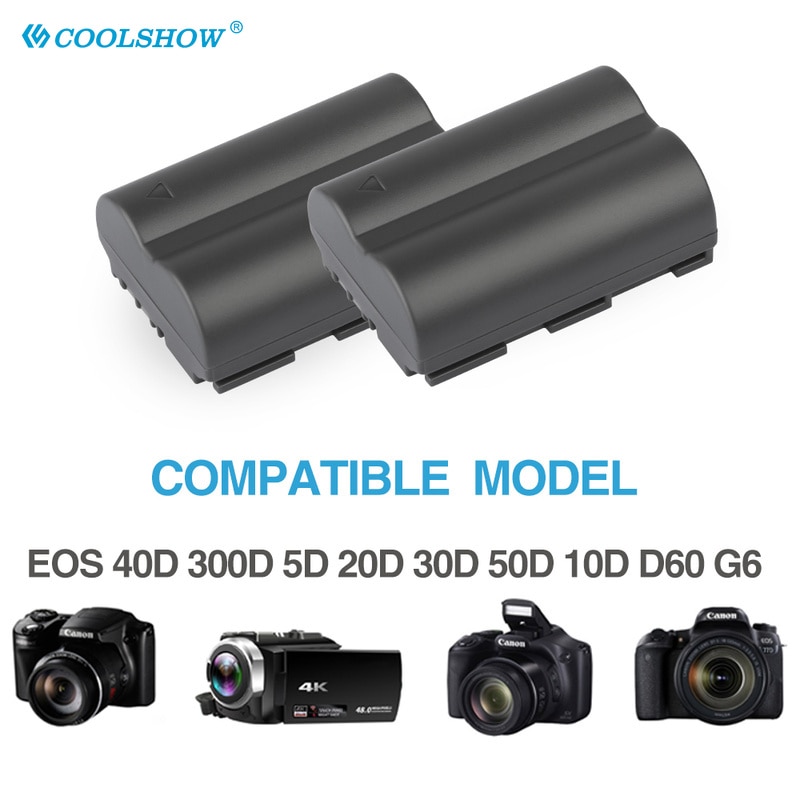 Camera Battery BP-511 BP-511A BP511A BP 511A For Canon EOS 40D 300D 5D 20D 30D 50D 10D D60 G6 BP511 FV40 FV30 FV100 200 2000mah