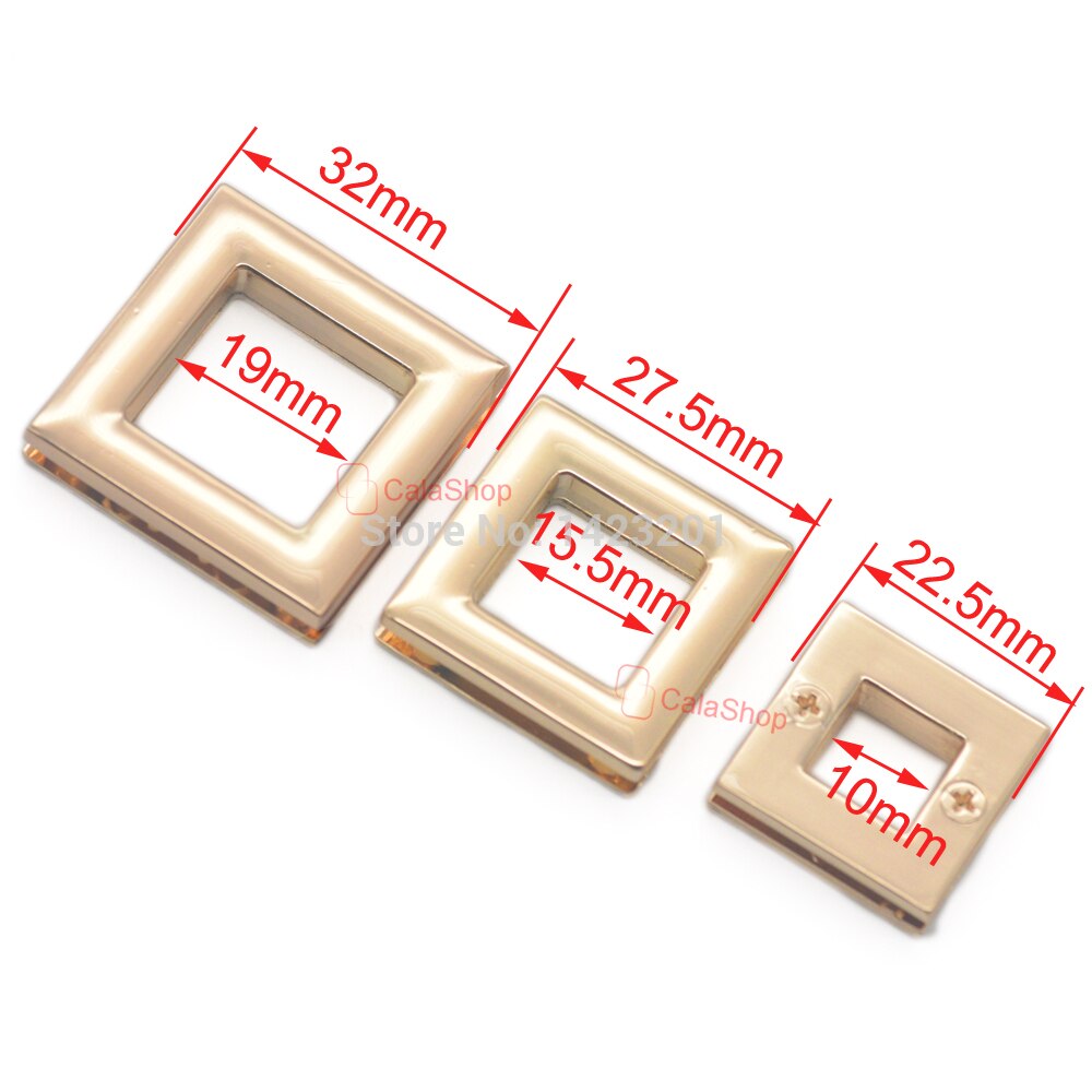 3/5/25 Pcs / Lot 10mm 15.5mm 19mm Square Zinc Alloy Grommets Eyelets Canvas Leather Self Back Screw Handbag Buckle