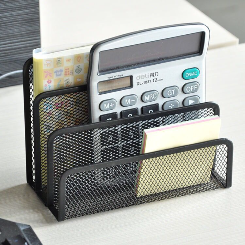 Office Desk File Book Rack Organizer Three-layer Metal Iron Mesh Holder for Magazine Document Papers Trays Notebook Stand Rack: Orange