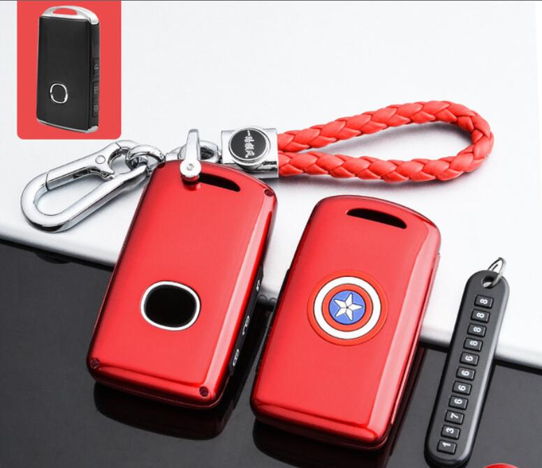 Auto abs sleutelhoes tas voor mazda 3 alexa  cx4 cx5 cx8 3 knoppen afstandsbediening sleutel beschermhoes auto styling: Rood