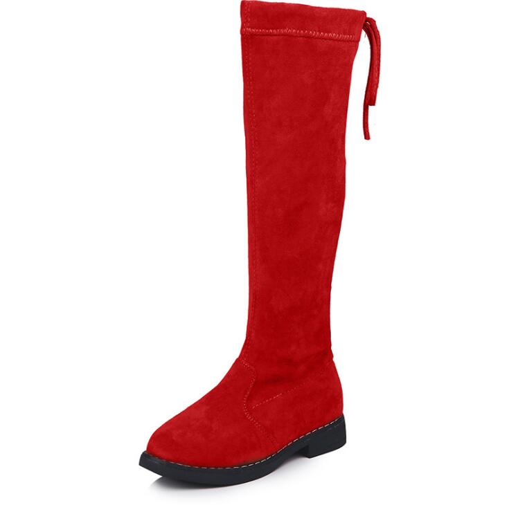 Meisjes Knie-Hoge Lange Laarzen Prinses Editie Kinderen Tall Martin Laarzen Kinderen Hoge Kinderen Schoenen Bota Kid sneakers: Red / 37