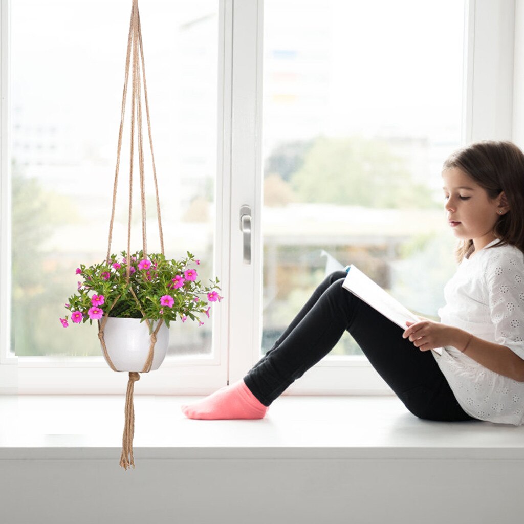 sales macrame plant hangers flower pot hanging Basket Home wall decoration countyard garden Braided Craft Decorations#35