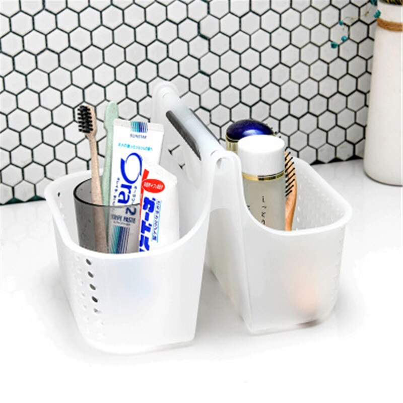 Plastic Hand-Held Opslag Mand Badkamer Organizer Huishoudelijke Shampoo Cosmetica Douchegel Opbergtas Draagbare Wasmand