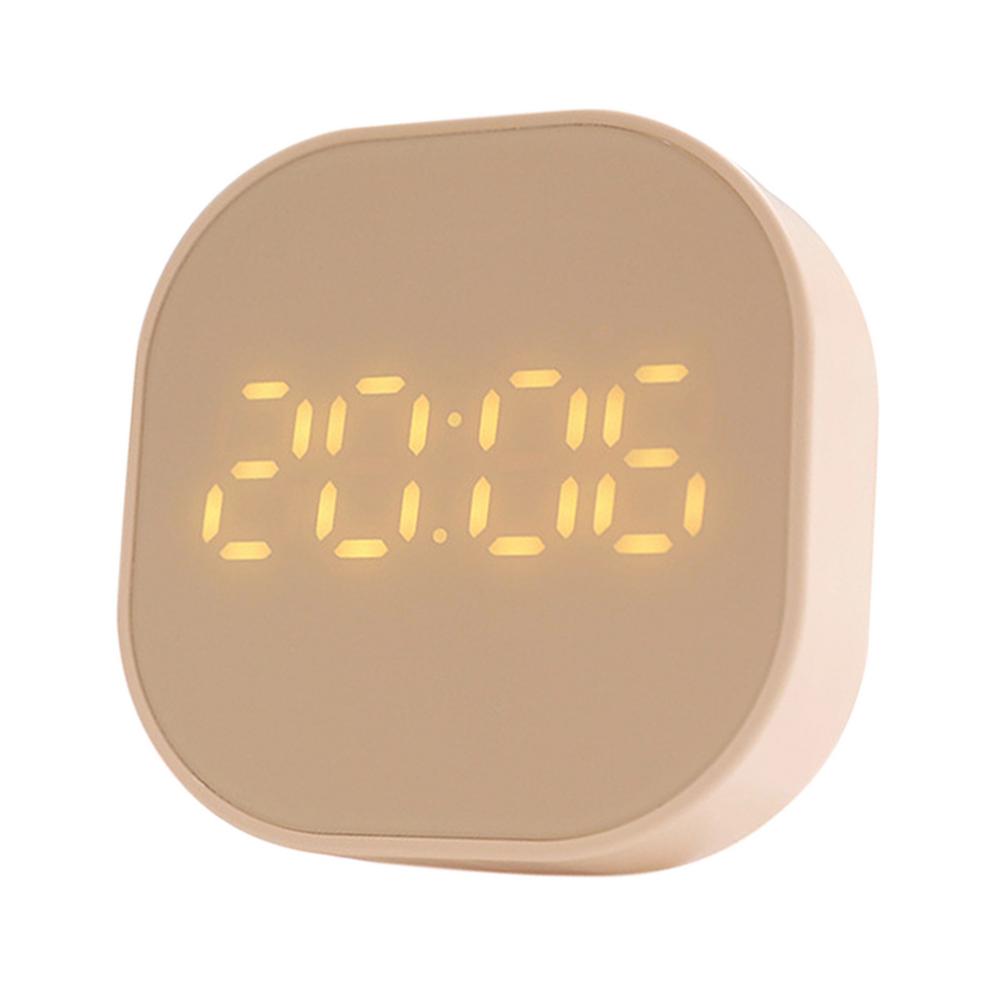 Réveil numérique mural lumineux, horloge électronique avec affichage de la température, pour la décoration de la chambre à coucher et du salon: Pink