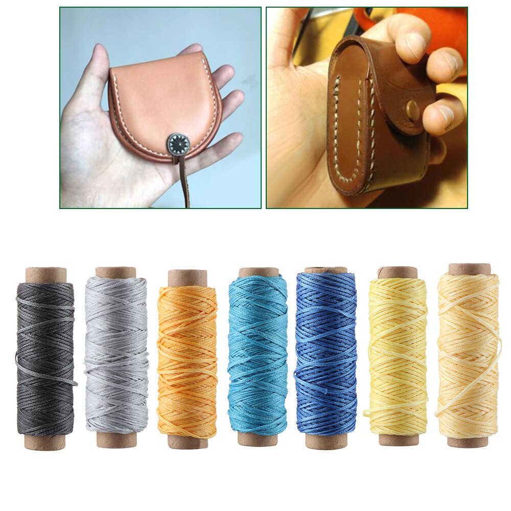 30m/roll 210D Waxed Thread Cotton Sewing Line Flat Cord String Strap Hand Stitching Thread For Leather Handicraft Tool Sewing