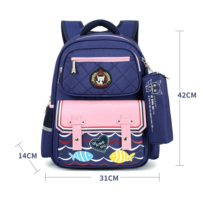 OKKID freundlicher schule Rucksack freundlicher schule taschen für mädchen nette wasserdicht rosa Rucksack für freundlicher reflektierende streifen schul