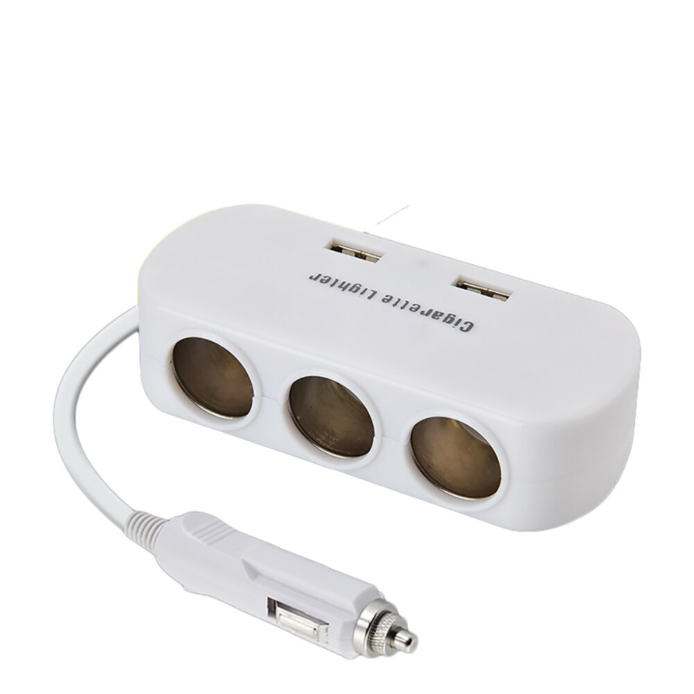 3 Way Dual Usb Auto Sigarettenaansteker Outlet Splitter Charger Adapter