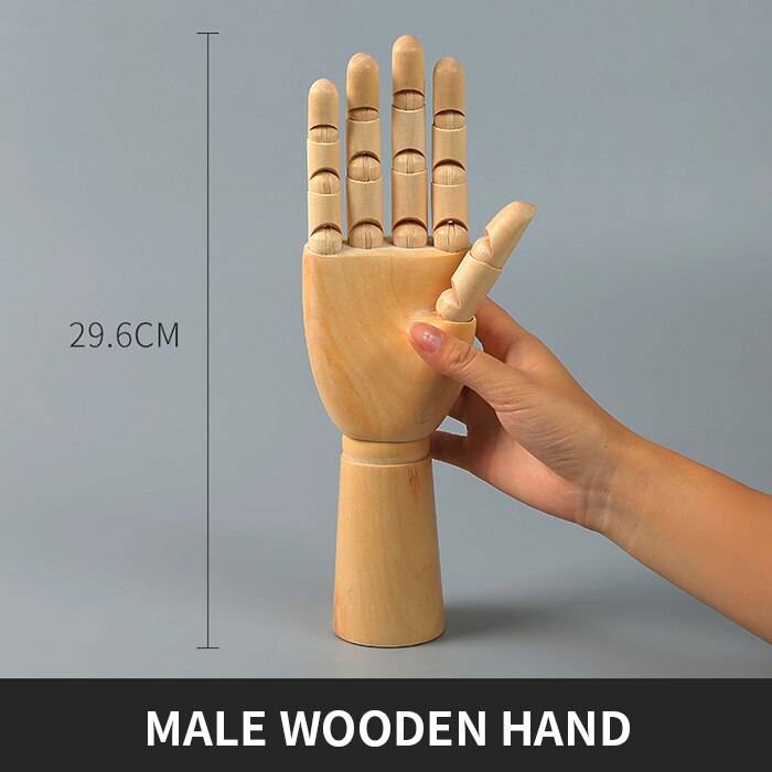 sterben 5.5/8/12 Zoll Holz Comic Werkzeuge Aus Holz Modell Marionette Gemeinsame Puppe Skizze Modell, weiblich Rechten Hand Männlichen Verknüpfungen Hand Kunst Liefert: männlich Hand