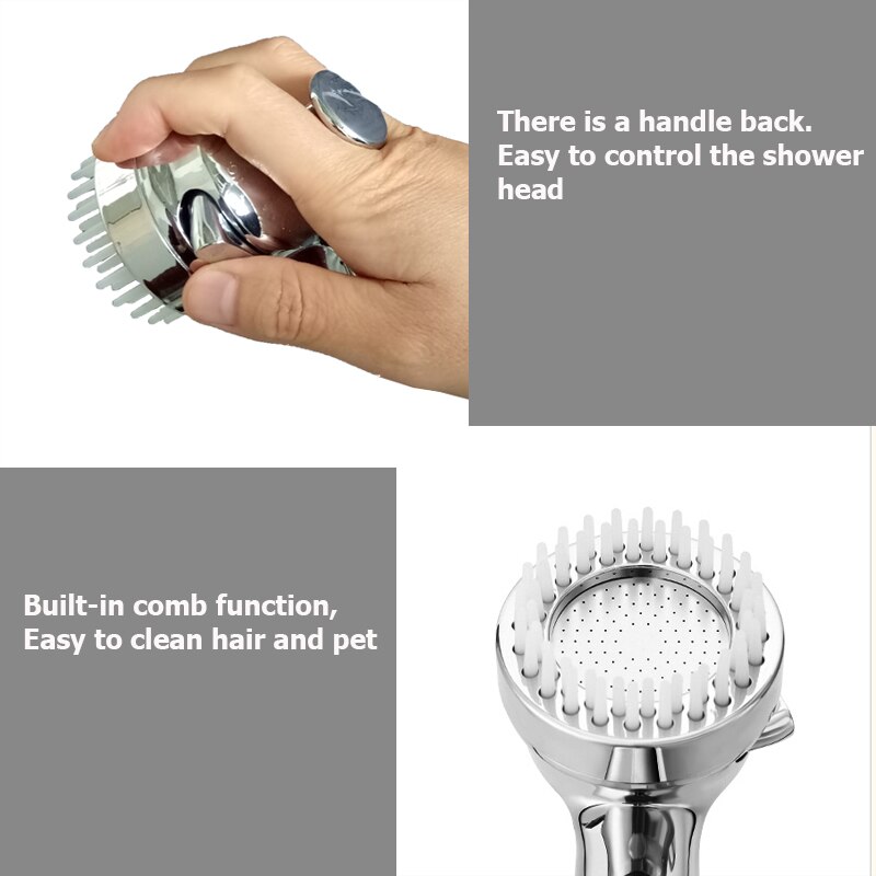 Zloog Beauty Salon Shower Head High Pressure Faucet External Short Showerhead with Comb