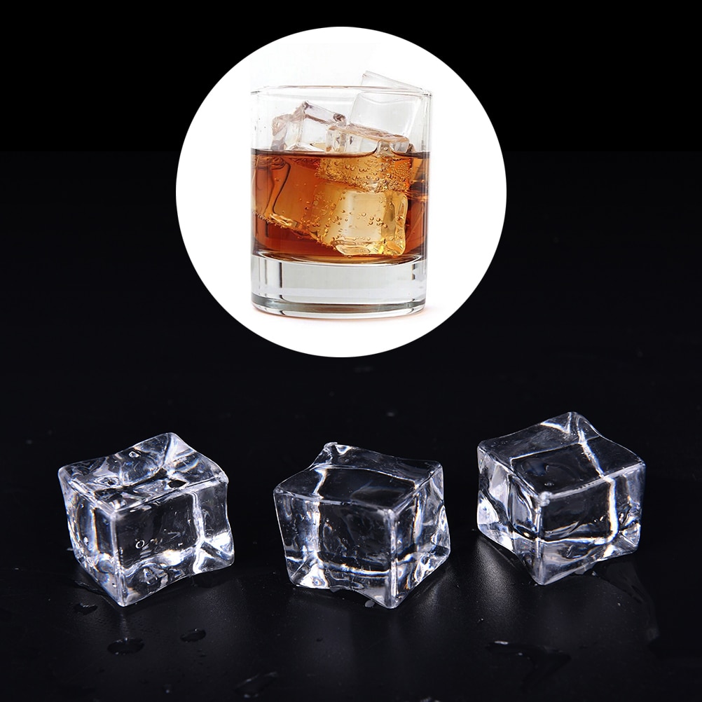 10pcs 3 Maten Kunstmatige Cubes Clear Plein Nep Kunstmatige Acryl Ijsblokjes Crystal Home Display Decor