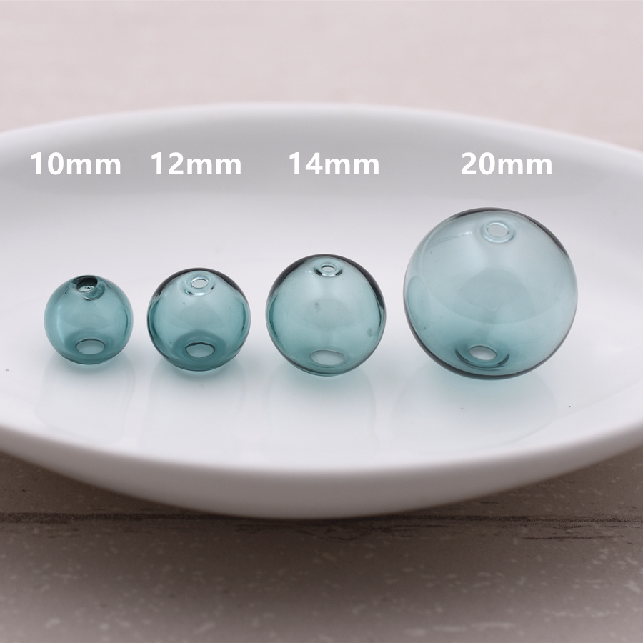 5pieces Double Hole 10-20mm Color Glass Ball Beads Hollow Glass Bottle Globe DIY Handmade Jewelry Making Accessories Findings